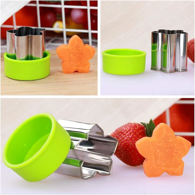 Alt view image 3 of 7 - Vegetable Cutter Shapes Set (8 Pack) 1.5" Stainless Steel Mini Cookie & Fruit Cutters for Kids, Bento Lunch, Sandwich, Fondant, Cheese, Baking & Food Prep