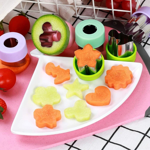 Alt view image 6 of 7 - Vegetable Cutter Shapes Set (8 Pack) 1.5" Stainless Steel Mini Cookie & Fruit Cutters for Kids, Bento Lunch, Sandwich, Fondant, Cheese, Baking & Food Prep