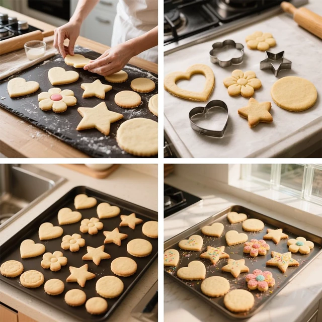 Alt view image 3 of 5 - Metal Cookie Cutters Set of 12 - Heart, Flower, Round, Star Shapes | Stainless Steel, Small to Mini Size, Metal Biscuit Cutter Molds for Sugar Cookie Baking or Holiday Party Decorations
