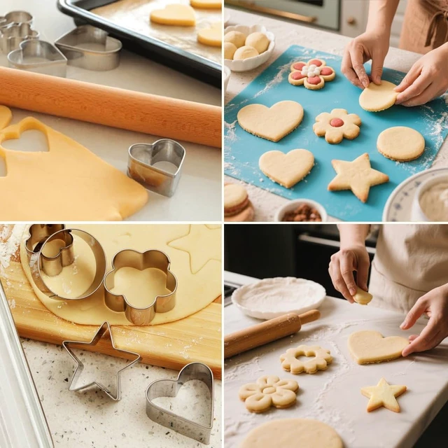 Alt view image 4 of 5 - Metal Cookie Cutters Set of 12 - Heart, Flower, Round, Star Shapes | Stainless Steel, Small to Mini Size, Metal Biscuit Cutter Molds for Sugar Cookie Baking or Holiday Party Decorations
