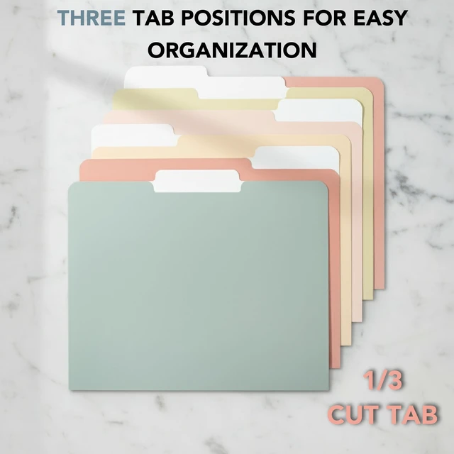 Alt view image 4 of 7 - File Folders, 18 Pack, Vintage Colors, 1/3-Cut Tab | File Folders Letter Size, Colored File Folders, Office File Folder