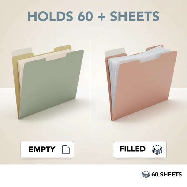 Alt view image 6 of 7 - File Folders, 18 Pack, Vintage Colors, 1/3-Cut Tab | File Folders Letter Size, Colored File Folders, Office File Folder