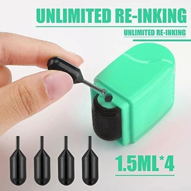 Alt view image 4 of 5 - 2 Pack Identity Protection Roller Stamp 4 Pack Refill Ink,Mint | Confidential Privacy Stamp, Information Blocker for ID, Account, Data and Address Security, Prevents Identity Theft Risk