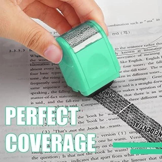 Alt view image 5 of 5 - 2 Pack Identity Protection Roller Stamp 4 Pack Refill Ink,Mint | Confidential Privacy Stamp, Information Blocker for ID, Account, Data and Address Security, Prevents Identity Theft Risk