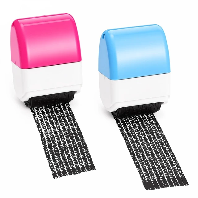 Main image of 2Pcs Identity Protection Roller Stamp Confidential Roller Stamp | Address Data Protection Blocker, Personal Security Gadget, for Office Staff, Household User, Mail Document Manager