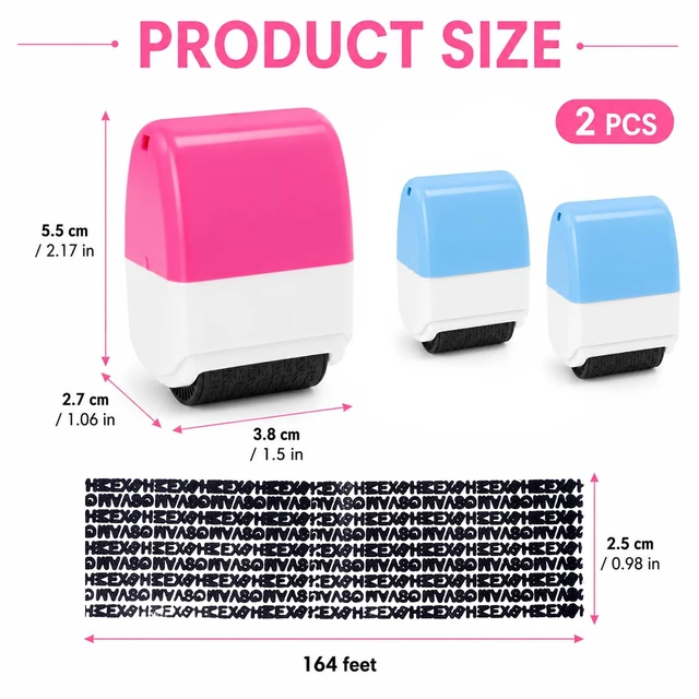 Alt view image 2 of 7 - 2Pcs Identity Protection Roller Stamp Confidential Roller Stamp | Address Data Protection Blocker, Personal Security Gadget, for Office Staff, Household User, Mail Document Manager