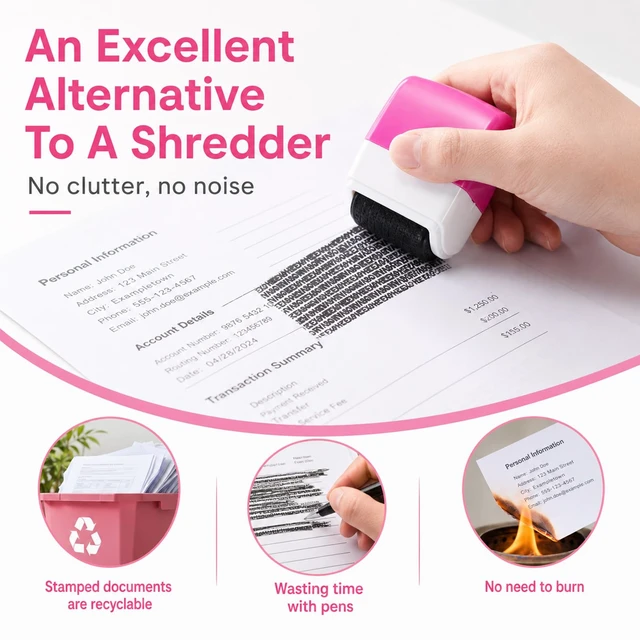 Alt view image 4 of 7 - 2Pcs Identity Protection Roller Stamp Confidential Roller Stamp | Address Data Protection Blocker, Personal Security Gadget, for Office Staff, Household User, Mail Document Manager