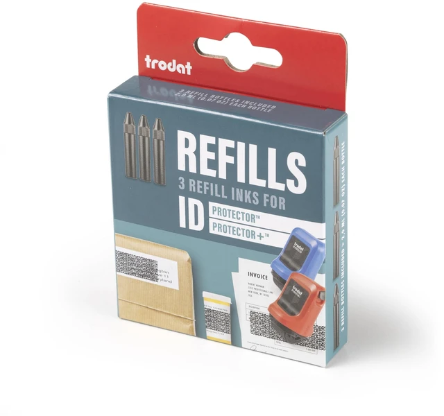Main image of Refill Inks for ID Protector+ & ID Protector 3 Refill Ink Pack | 2 ml per bottle; One bottle equals one full refill; Clean, measured refill bottles; Works on glossy shipping labels