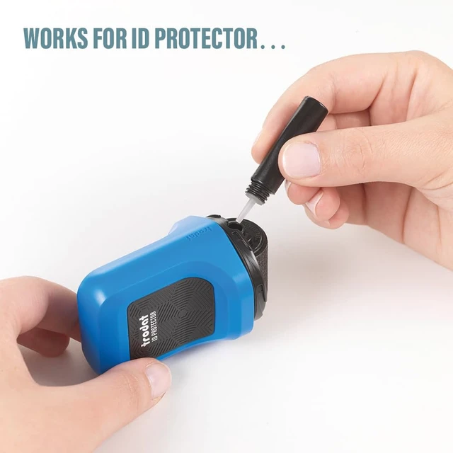 Alt view image 5 of 7 - Refill Inks for ID Protector+ & ID Protector 3 Refill Ink Pack | 2 ml per bottle; One bottle equals one full refill; Clean, measured refill bottles; Works on glossy shipping labels