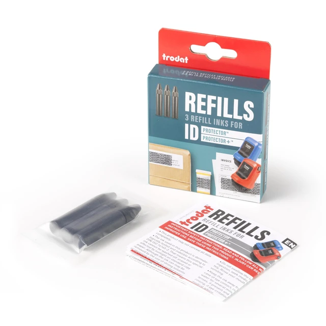 Alt view image 7 of 7 - Refill Inks for ID Protector+ & ID Protector 3 Refill Ink Pack | 2 ml per bottle; One bottle equals one full refill; Clean, measured refill bottles; Works on glossy shipping labels