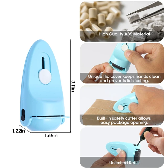 Alt view image 2 of 4 - Identity Theft Protection Roller Stamp - Guard Your ID & Confidential Security Privacy Info with Black Ink Roller, Sliding Cover, Built-in Box Cutter, Address Blocker Defender for Mail (PK&PU)
