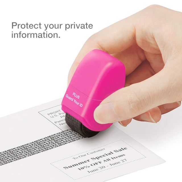 Alt view image 2 of 7 - Guard Your ID Identity Protection Stamp Roller, Deluxe Multi-Color 4-Pack