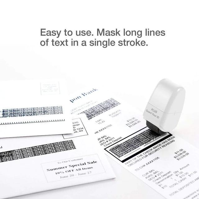 Alt view image 3 of 7 - Guard Your ID Identity Protection Stamp Roller, Deluxe Multi-Color 4-Pack