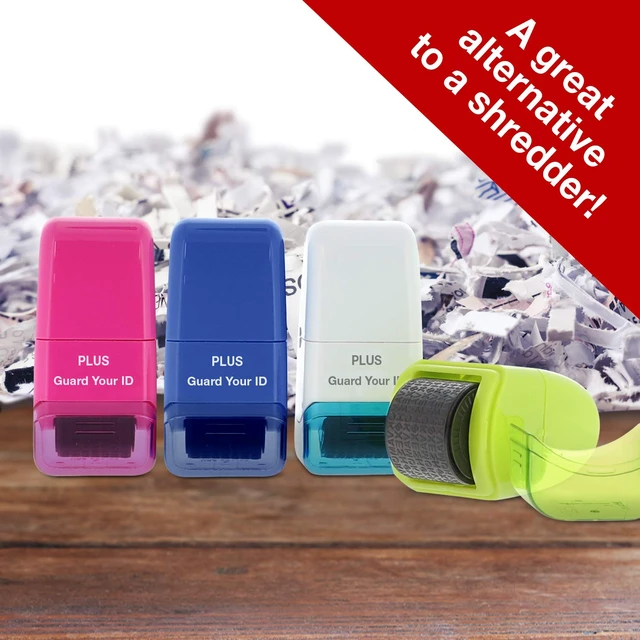 Alt view image 5 of 7 - Guard Your ID Identity Protection Stamp Roller, Deluxe Multi-Color 4-Pack