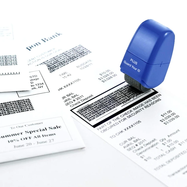 Alt view image 7 of 7 - Guard Your ID Identity Protection Stamp Roller, Deluxe Multi-Color 4-Pack