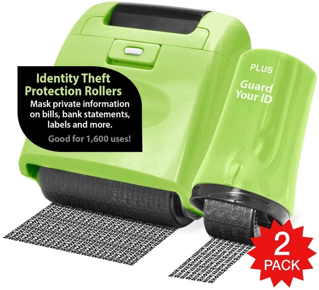Main image of Identity Theft Prevention Wide Roller Security Stamp Kit, Green