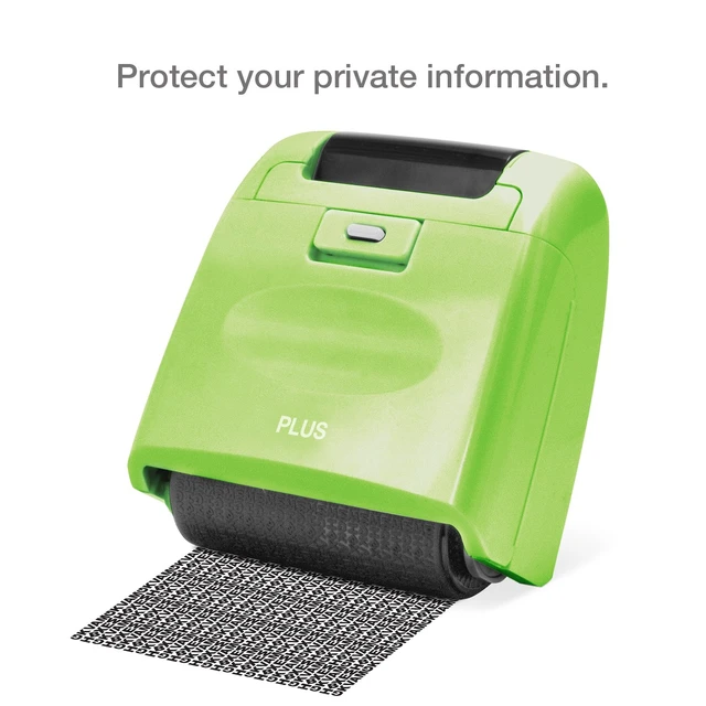 Alt view image 2 of 7 - Identity Theft Prevention Wide Roller Security Stamp Kit, Green