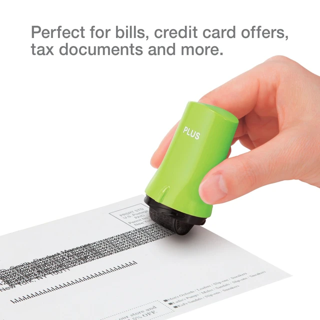 Alt view image 4 of 7 - Identity Theft Prevention Wide Roller Security Stamp Kit, Green