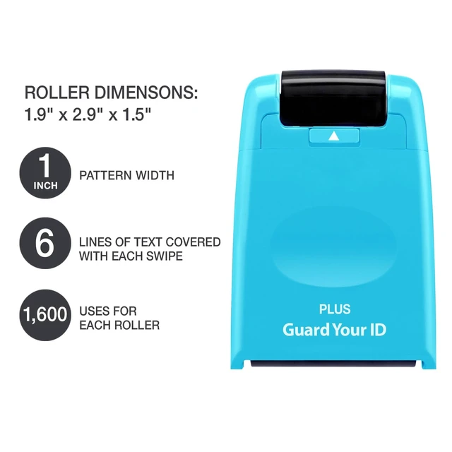 Alt view image 3 of 7 - Guard Your ID Identity Protection Stamp Roller, Turquoise