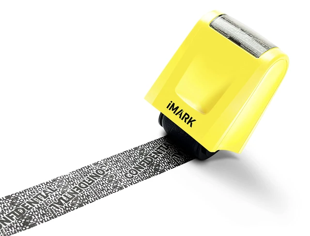 Alt view image 2 of 7 - Identity Theft Protection Roller Stamp, Privacy Confidential and Address Blocker, Self-Inking ID Theft Prevention Security Stamp (Yellow)