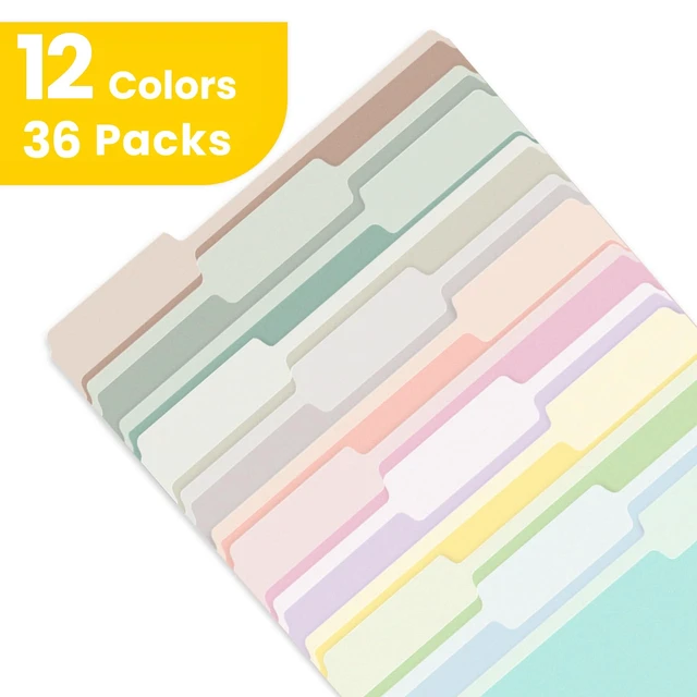 Alt view image 4 of 7 - File Folders, 36 Pack Manilla Folders 8.5 x 11, 12 Colors Folder Office Organization Home School Folders for Documents Files Paper