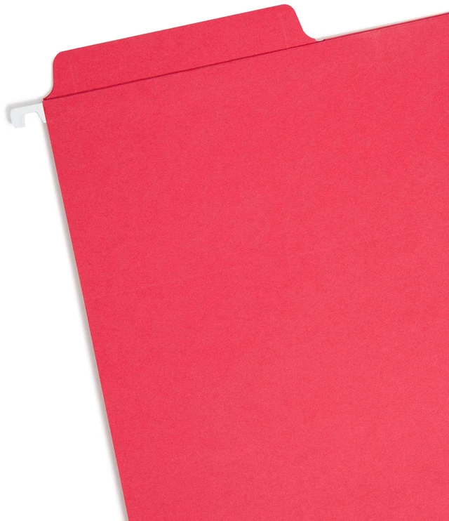 Alt view image 2 of 5 - FasTab Hanging File Folder, 1/3-Cut Built-in Tab, Letter Size, Assorted Primary Colors, 18 Count (64053)