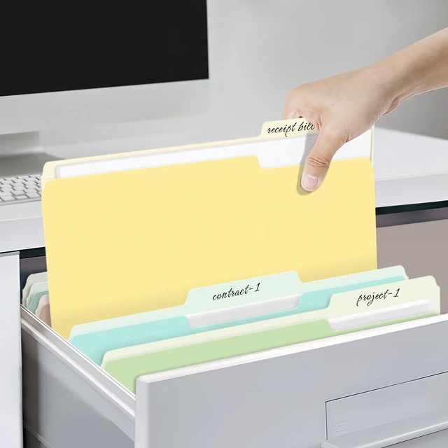 Alt view image 7 of 7 - File Folders, 36 Pack Manilla Folders 8.5 x 11, 12 Colors Folder Office Organization Home School Folders for Documents Files Paper