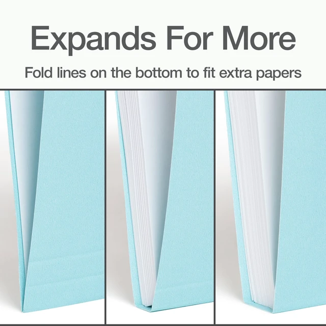 Alt view image 4 of 7 - Colored File Folders, 100 Pack, Letter Size (8.5" x 11"), 3 Tabs, 5 Pastel Colors, Color-Coding for School, Office & Home Document Organization