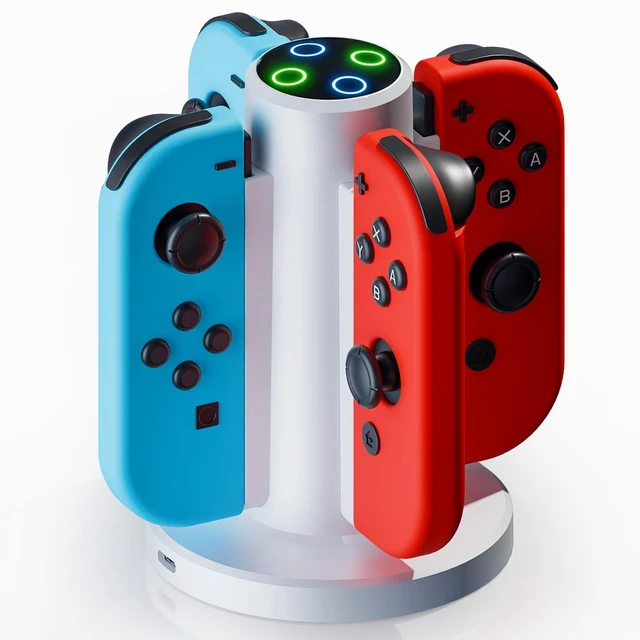 Main image of Charging Dock for Switch 1 Controller Joycon,4-in-1 Joycon Charger,White | 4-in-1 Joycon Charger, Fast Charging Station, Including USB-C Cable