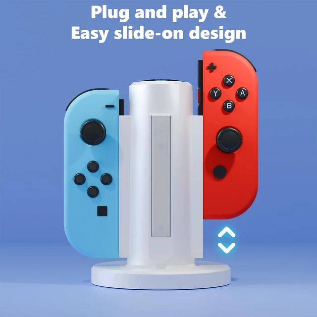 Alt view image 2 of 6 - Charging Dock for Switch 1 Controller Joycon,4-in-1 Joycon Charger,White | 4-in-1 Joycon Charger, Fast Charging Station, Including USB-C Cable