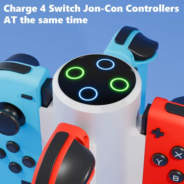 Alt view image 3 of 6 - Charging Dock for Switch 1 Controller Joycon,4-in-1 Joycon Charger,White | 4-in-1 Joycon Charger, Fast Charging Station, Including USB-C Cable