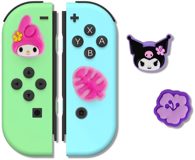 Main image of Sanrio Silicone Thumb Grip Caps for Joy-Con | Compatible with Nintendo Switch 1/Switch Lite/OLED/Nintendo Switch 2 | 4 pcs (Kuromi & My Melody Island Adventure)