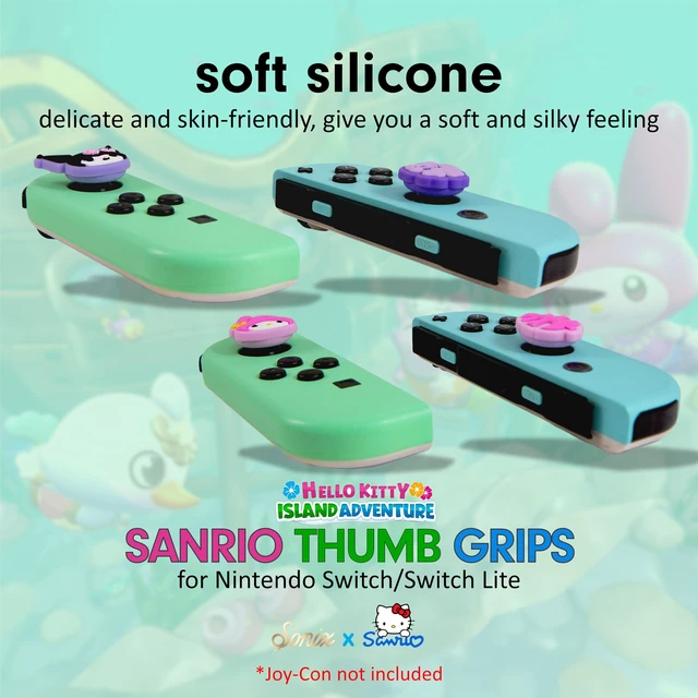 Alt view image 2 of 7 - Sanrio Silicone Thumb Grip Caps for Joy-Con | Compatible with Nintendo Switch 1/Switch Lite/OLED/Nintendo Switch 2 | 4 pcs (Kuromi & My Melody Island Adventure)