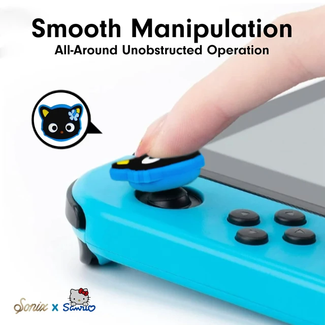 Alt view image 3 of 7 - Sanrio Silicone Thumb Grip Caps for Joy-Con | Compatible with Nintendo Switch 1/Switch Lite/OLED/Nintendo Switch 2 | 4 pcs (Kuromi & My Melody Island Adventure)