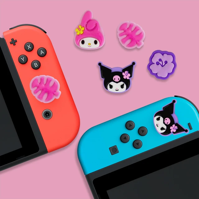 Alt view image 6 of 7 - Sanrio Silicone Thumb Grip Caps for Joy-Con | Compatible with Nintendo Switch 1/Switch Lite/OLED/Nintendo Switch 2 | 4 pcs (Kuromi & My Melody Island Adventure)