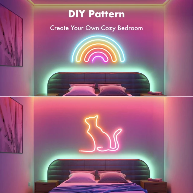 Alt view image 3 of 7 - LED Lights for TV, 16.4FT 65inch RGB TV Lights Backlight Behind, Smart APP Remote Control, Music Sync Color Changing Strip Lights for Bedroom Gaming (USB Without Adapter)