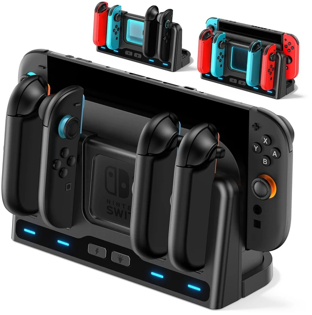 Main image of Switch 2/1 Charging Dock Station Compatible with Joycon 1/2 Controller, Switch 2 Controller Charger, Joycon Charging Dock, Game Accessories with 9 RGB Light Modes, for Mac Game
