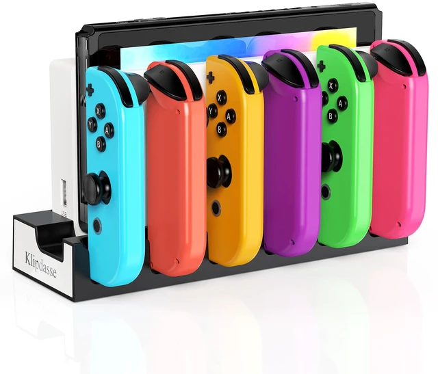 Main image of Switch Controller Charger Dock for Nintendo Switch 1/OLED for 6 Joycons | Fast Charging Station for 6 Joycons, Stand for Nintendo Switch Dock Accessories, with LED Indicator & Extra USB 2.0 Port