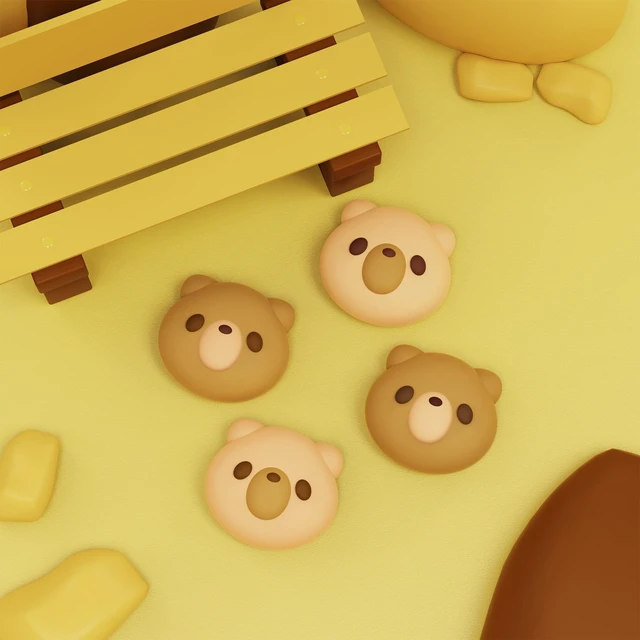 Alt view image 4 of 7 - Joystick Caps for Nintendo Switch, Thumbstick Caps for Switch Lite, Analog Cover for OLED Joycon Thumb Grips - Cozy Bear