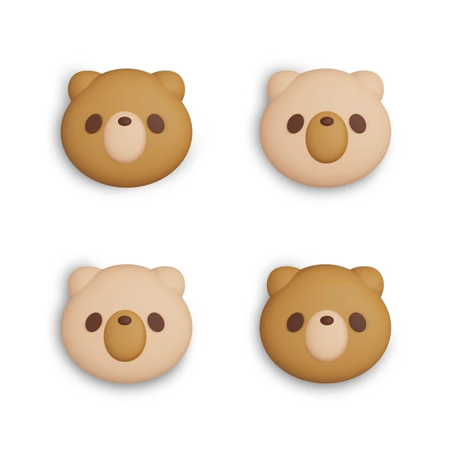 Alt view image 6 of 7 - Joystick Caps for Nintendo Switch, Thumbstick Caps for Switch Lite, Analog Cover for OLED Joycon Thumb Grips - Cozy Bear