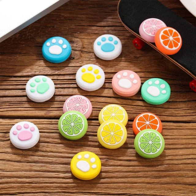 Alt view image 5 of 7 - 16 Pcs Thumb Grip Caps, Joystick Covers, Cute Analog Stick Caps | Replacement Fruit Lemon and Flower Design, Soft Silicone Cover, Compatible with Switch, Switch Lite and Joy-con Controller