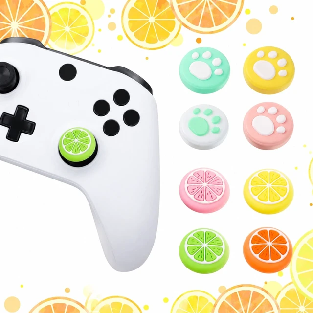 Alt view image 6 of 7 - 16 Pcs Thumb Grip Caps, Joystick Covers, Cute Analog Stick Caps | Replacement Fruit Lemon and Flower Design, Soft Silicone Cover, Compatible with Switch, Switch Lite and Joy-con Controller