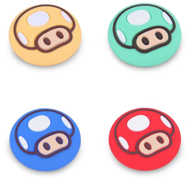 Main image of Cute Thumb Grip Caps Compatible with Nintendo Switch Joy-con/OLED/Switch Lite, Kawaii Joystick Cap Grip 4PCS Soft Silicone Protective Ergonomic Button Cover, Red