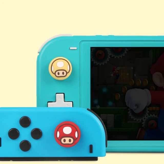 Alt view image 3 of 6 - Cute Thumb Grip Caps Compatible with Nintendo Switch Joy-con/OLED/Switch Lite, Kawaii Joystick Cap Grip 4PCS Soft Silicone Protective Ergonomic Button Cover, Red