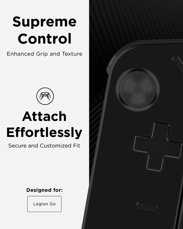 Alt view image 3 of 5 - Legion Go Joystick Caps - Eclipse Black Replacement Thumb Grips for Enhanced Gaming Precision Compatible with Nintendo Switch, PS5, Xbox Controllers Enhanced Comfort & Grip