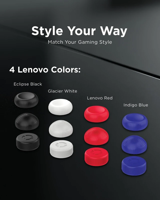 Alt view image 4 of 5 - Legion Go Joystick Caps - Eclipse Black Replacement Thumb Grips for Enhanced Gaming Precision Compatible with Nintendo Switch, PS5, Xbox Controllers Enhanced Comfort & Grip