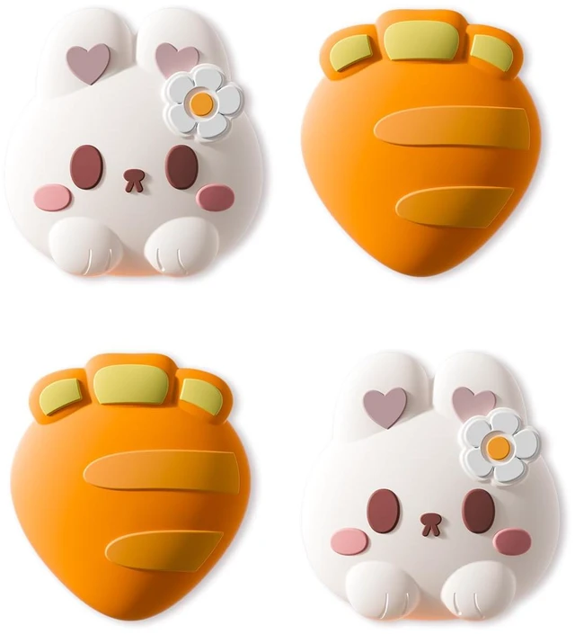 Main image of 4PCS Thumb Grip Caps for Switch 2, Cute Silicone Joystick Caps Soft Thumbstick Cover Compatible with Switch 2025 - Rabbit & Carrot