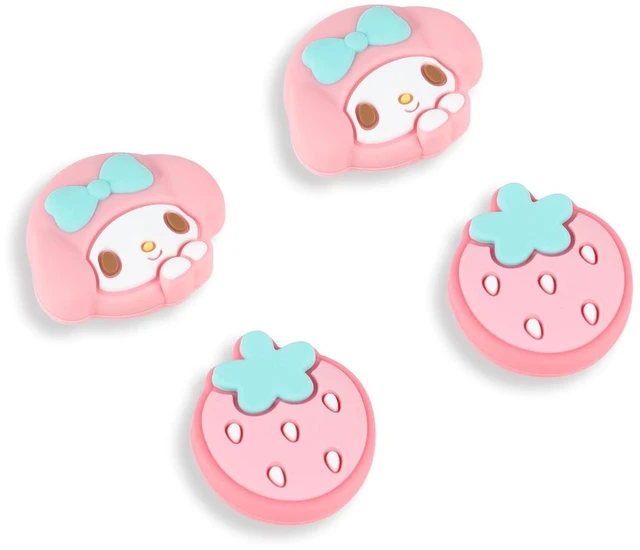 Main image of Thumb Grip Caps Compatible with Nintendo Switch 2, Silicone Joystick Grip Caps for Switch 2025, 4pcs, MLD Bunny Style, Pink