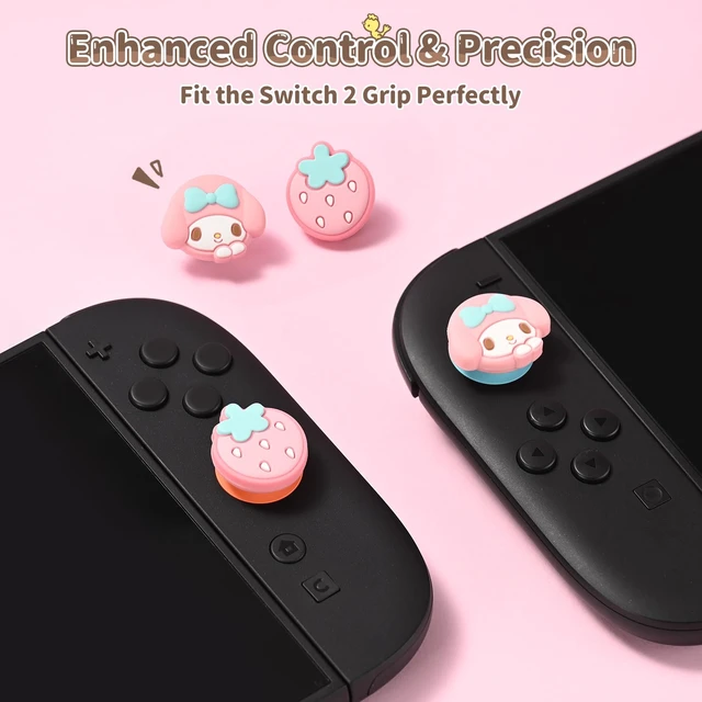 Alt view image 2 of 7 - Thumb Grip Caps Compatible with Nintendo Switch 2, Silicone Joystick Grip Caps for Switch 2025, 4pcs, MLD Bunny Style, Pink