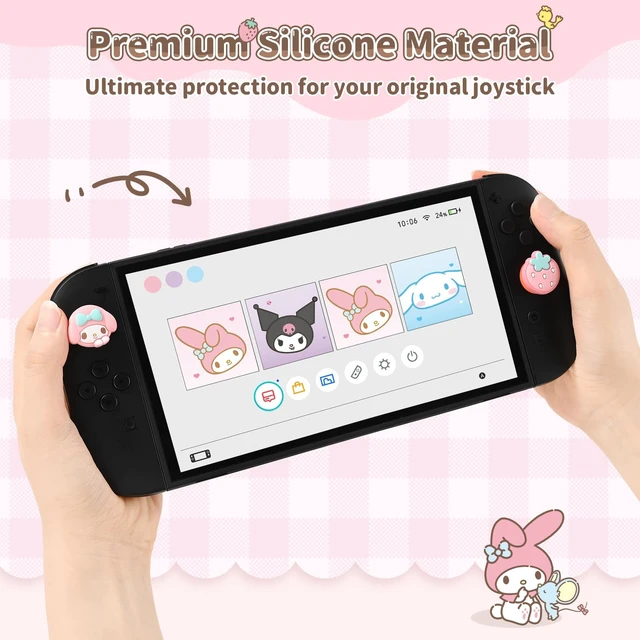 Alt view image 3 of 7 - Thumb Grip Caps Compatible with Nintendo Switch 2, Silicone Joystick Grip Caps for Switch 2025, 4pcs, MLD Bunny Style, Pink